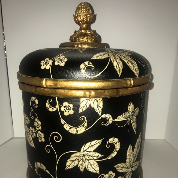 Asian Gilded Leaf Footed Chest